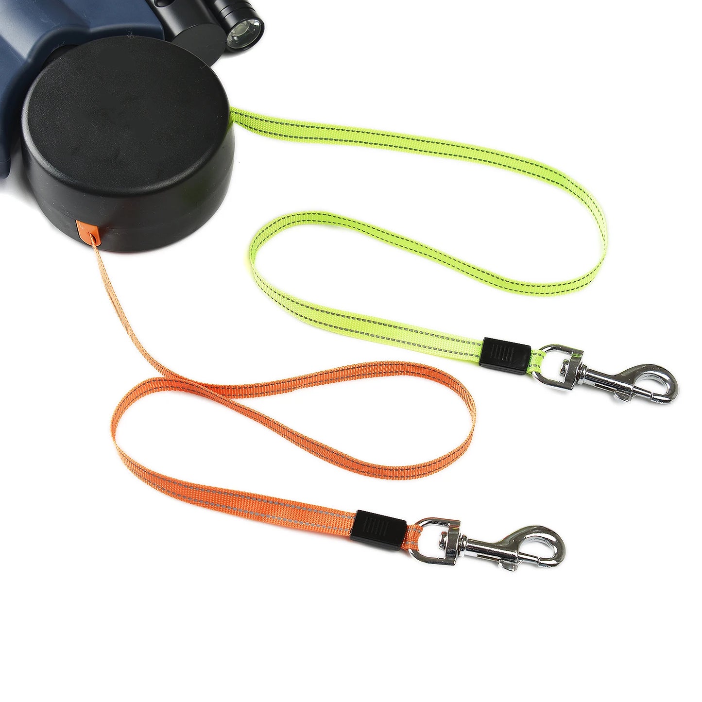 Reflective Dual Retractable Dog Leash with LED Lights - 3m