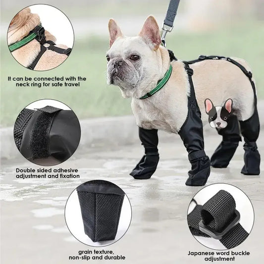 Waterproof Dog Shoes – Adjustable Non-Slip Boots for Outdoor Walking & Paw Protection